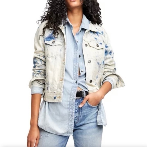 Free People Jackets & Blazers - EUC Free People denim jacket Rumors Jones tie dye